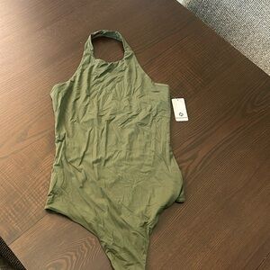 Newvisister Green backless bodysuit